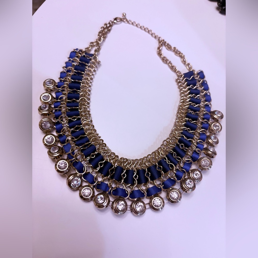 Elegant Blue and Gold Necklace